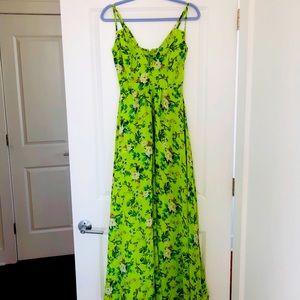 ASOS DESIGN BRIGHT GREEN FLORAL DRESS SIZE 2